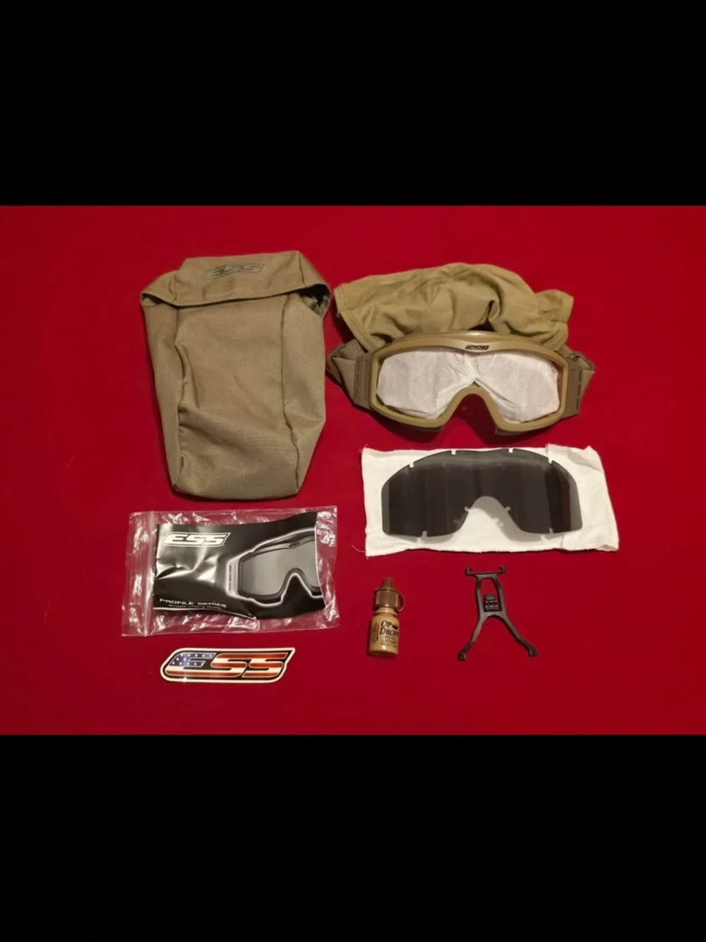 Tactical Tan Goggles with Spare Lens and Carry Pouch